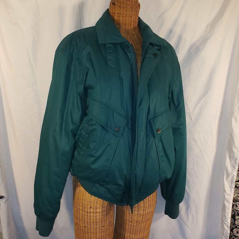 Members Only Women's Green Puffer Jacket Size 40